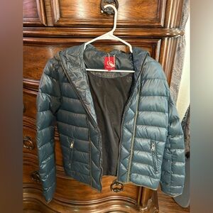 GXG Jeans Dark Teal Puffer Jacket with Hood
